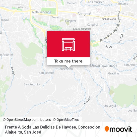 Frente A Soda Las Delicias De Haydee, Concepción Alajuelita map