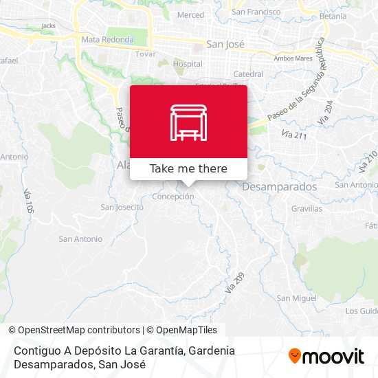 Contiguo A Depósito La Garantía, Gardenia Desamparados map