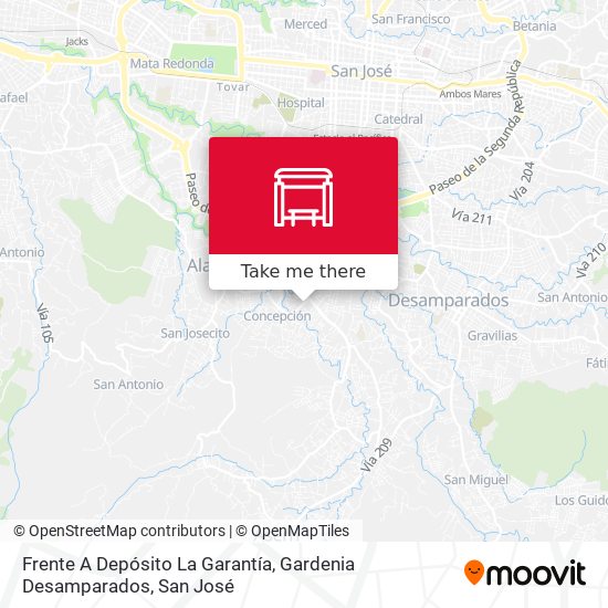 Frente A Depósito La Garantía, Gardenia Desamparados map