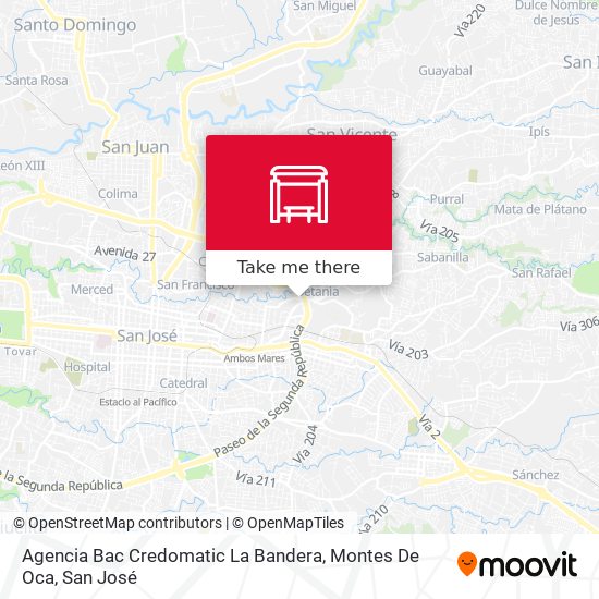 Agencia Bac Credomatic La Bandera, Montes De Oca map