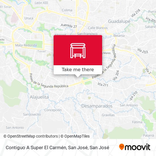 Contiguo A Super El Carmén, San José map