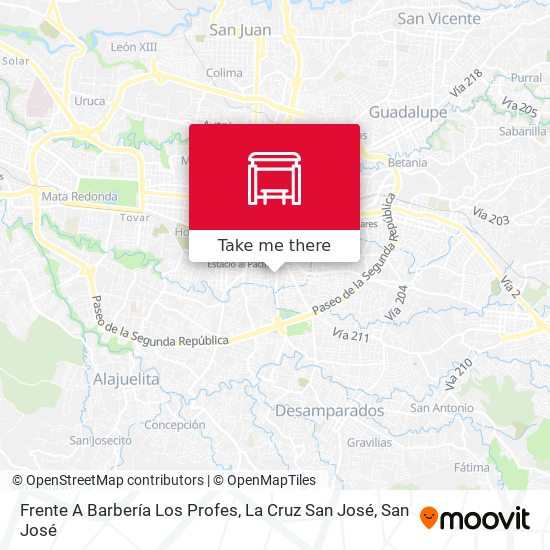 Frente A Barbería Los Profes, La Cruz San José map