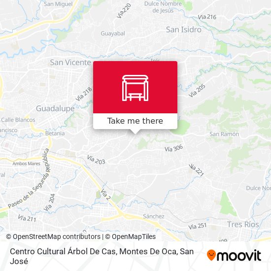 Mapa de Centro Cultural Árbol De Cas, Montes De Oca