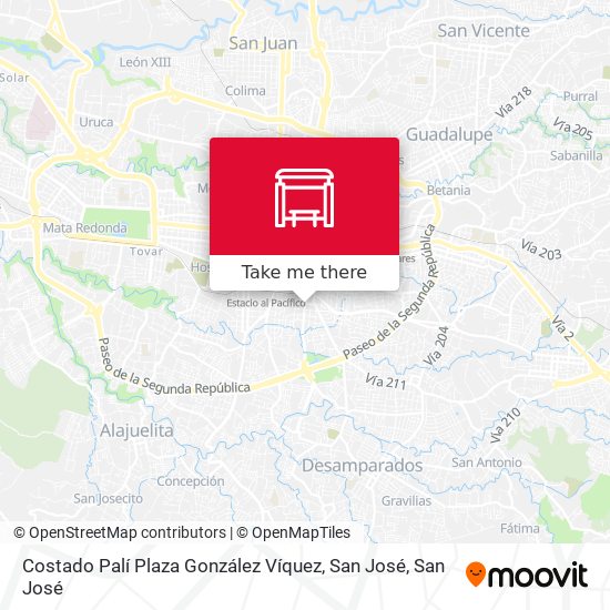 Mapa de Costado Palí Plaza González Víquez, San José