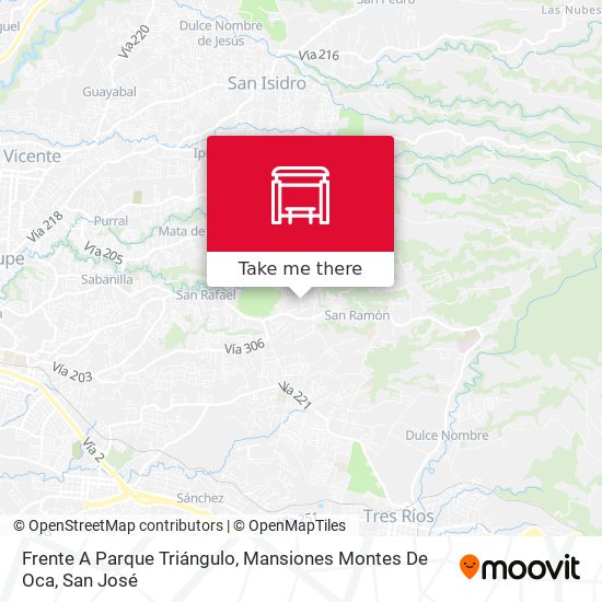 Mapa de Frente A Parque Triángulo, Mansiones Montes De Oca