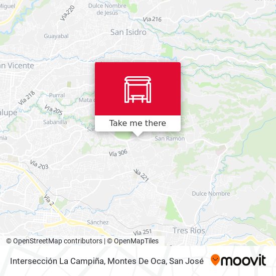 Mapa de Intersección La Campiña, Montes De Oca