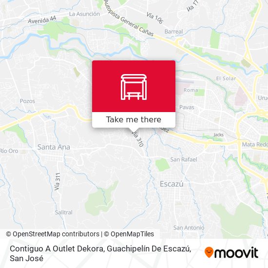 Mapa de Contiguo A Outlet Dekora, Guachipelín De Escazú