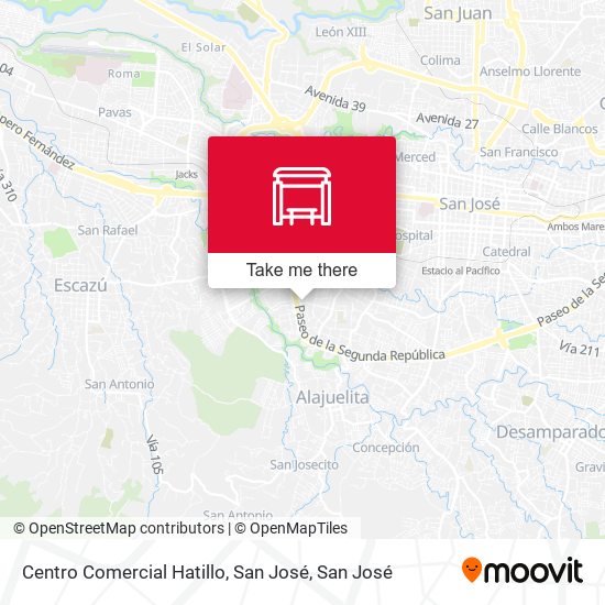 Centro Comercial Hatillo, San José map