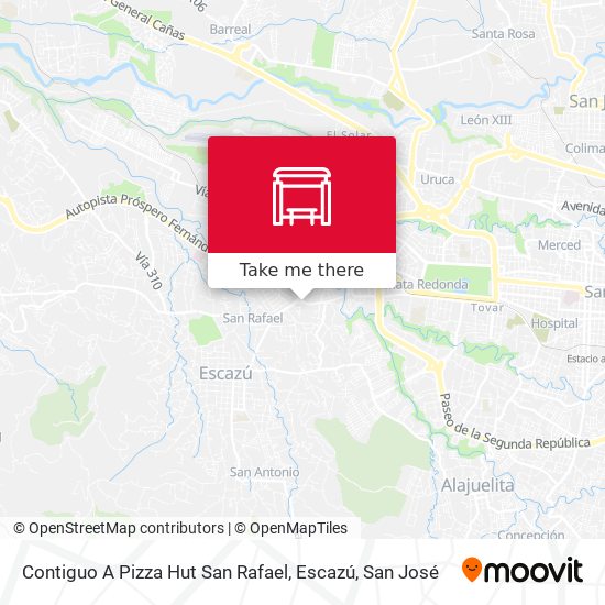 Contiguo A Pizza Hut San Rafael, Escazú map