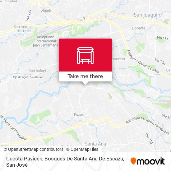 Cuesta Pavicen, Bosques De Santa Ana De Escazú map