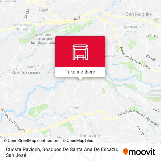 Mapa de Cuesta Pavicen, Bosques De Santa Ana De Escazú