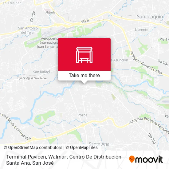 Terminal Pavicen, Walmart Centro De Distribución Santa Ana map