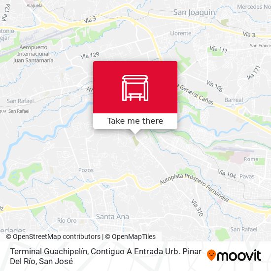 Terminal Guachipelín, Contiguo A Entrada Urb. Pinar Del Río map
