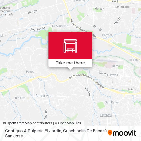 Contiguo A Pulpería El Jardín, Guachipelín De Escazú map