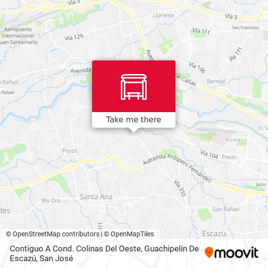 Contiguo A Cond. Colinas Del Oeste, Guachipelín De Escazú map