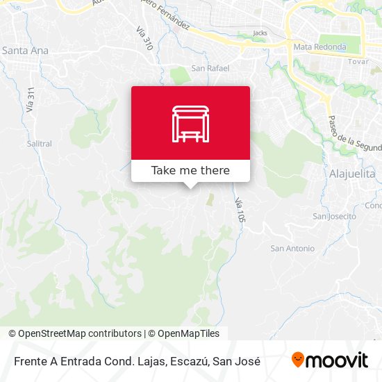 Mapa de Frente A Entrada Cond. Lajas, Escazú