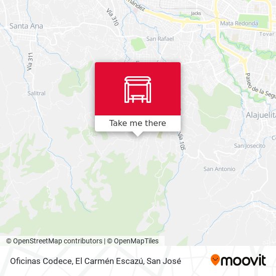 Oficinas Codece, El Carmén Escazú map