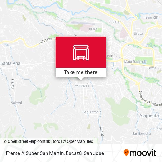 Frente A Super San Martín, Escazú map