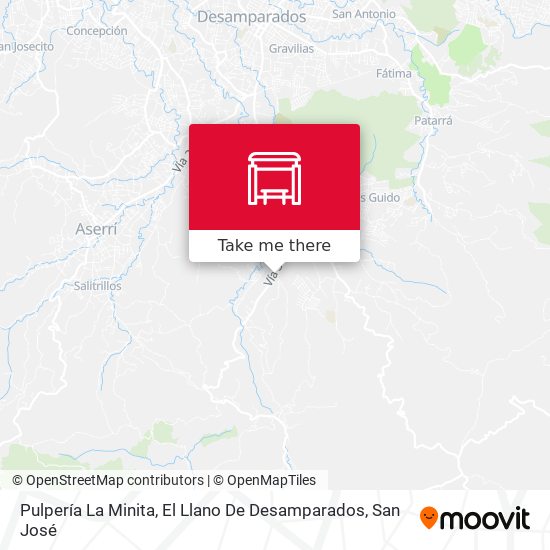 Mapa de Pulpería La Minita, El Llano De Desamparados