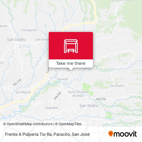 Frente A Pulpería Tio Ra, Paracito map