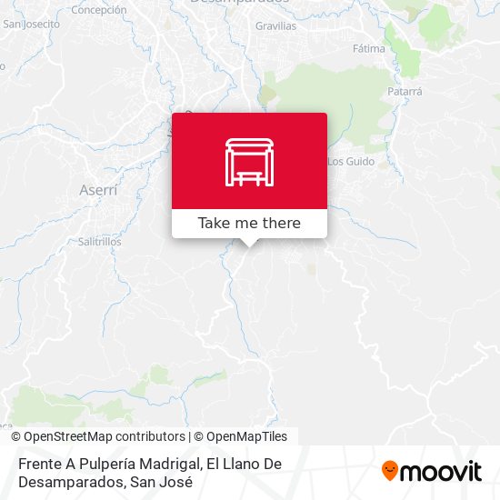 Frente A Pulpería Madrigal, El Llano De Desamparados map