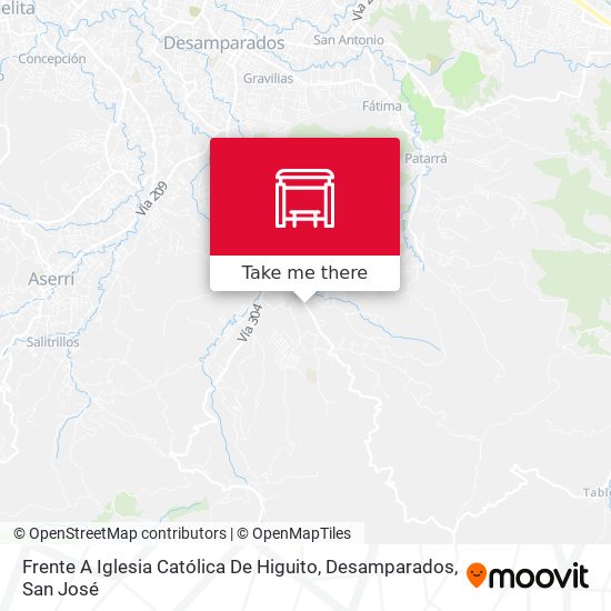 Mapa de Frente A Iglesia Católica De Higuito, Desamparados