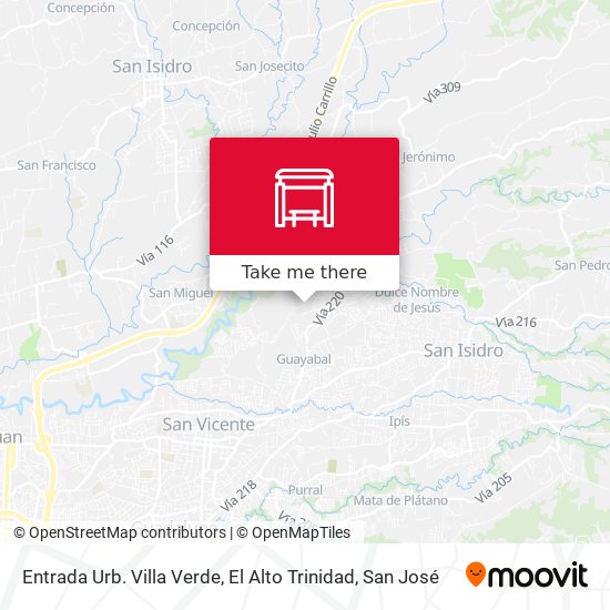 Mapa de Entrada Urb. Villa Verde, El Alto Trinidad