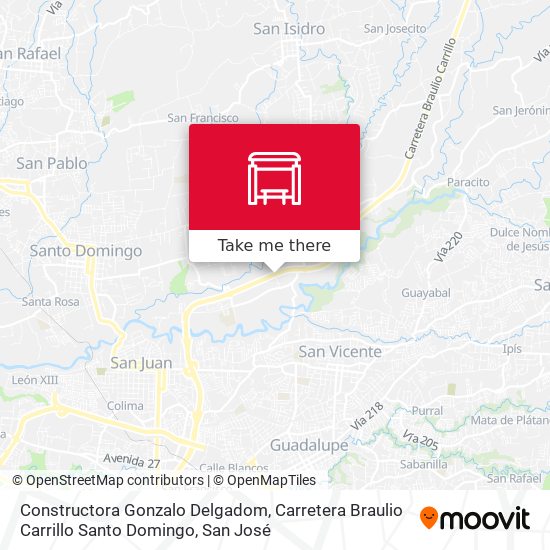 Constructora Gonzalo Delgadom, Carretera Braulio Carrillo Santo Domingo map