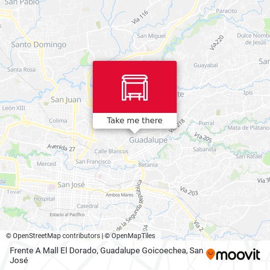 Mapa de Frente A Mall El Dorado, Guadalupe Goicoechea