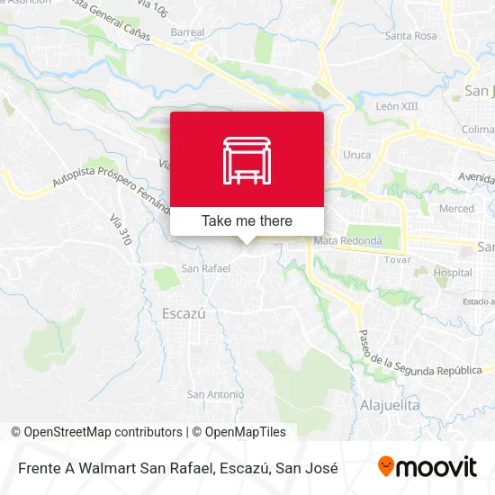 Mapa de Frente A Walmart San Rafael, Escazú