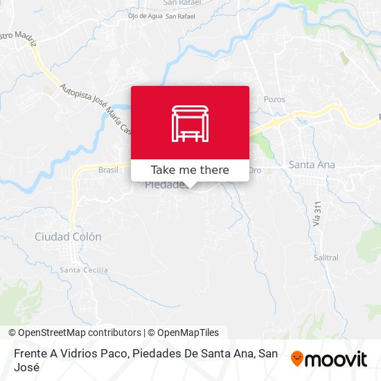 Frente A Vidrios Paco, Piedades De Santa Ana map