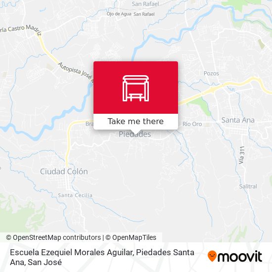 Escuela Ezequiel Morales Aguilar, Piedades Santa Ana map