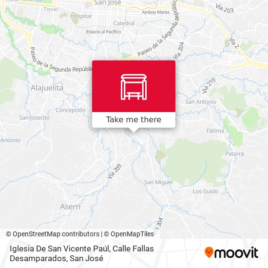 Iglesia De San Vicente Paúl, Calle Fallas Desamparados map