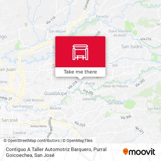 Mapa de Contiguo A Taller Automotriz Barquero, Purral Goicoechea