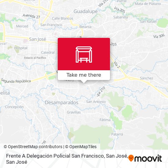 Frente A Delegación Policial San Francisco, San José map
