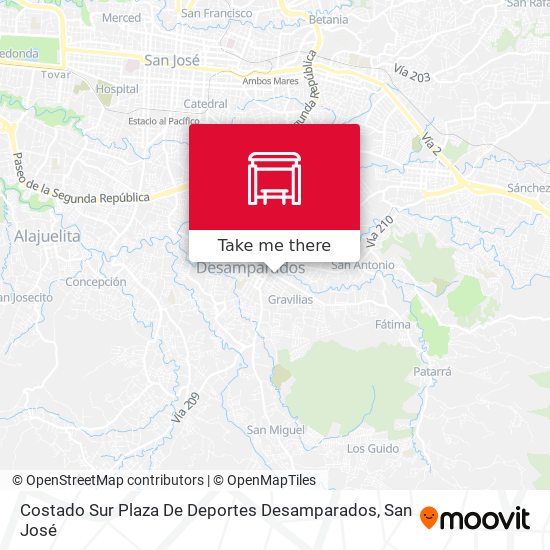 Mapa de Costado Sur Plaza De Deportes Desamparados