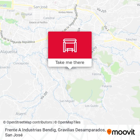 Mapa de Frente A Industrias Bendig, Gravilias Desamparados
