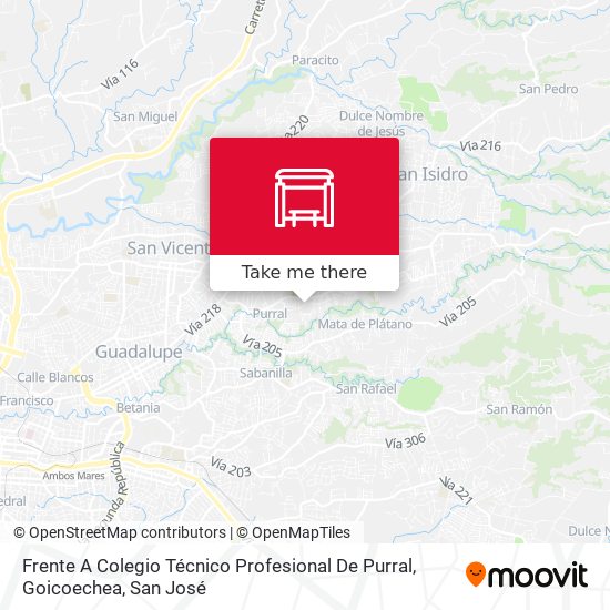 Frente A Colegio Técnico Profesional De Purral, Goicoechea map