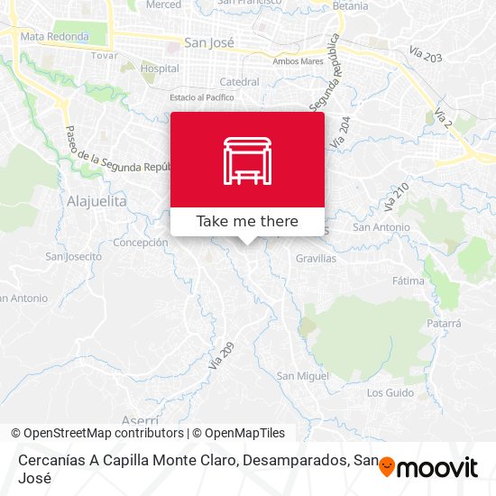 Cercanías A Capilla Monte Claro, Desamparados map