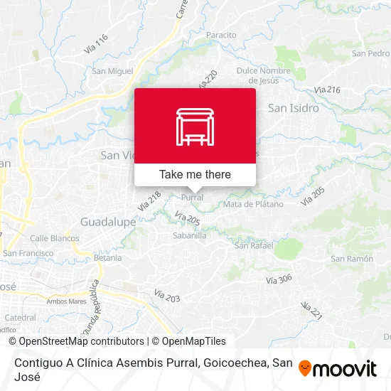 Mapa de Contiguo A Clínica Asembis Purral, Goicoechea