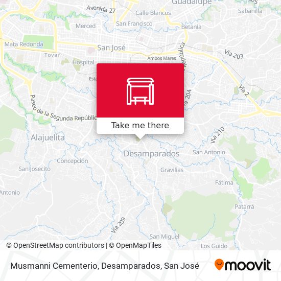 Musmanni Cementerio, Desamparados map