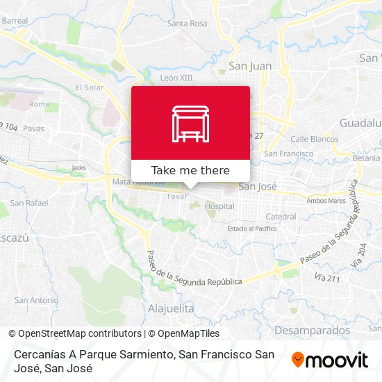 Cercanías A Parque Sarmiento, San Francisco San José map