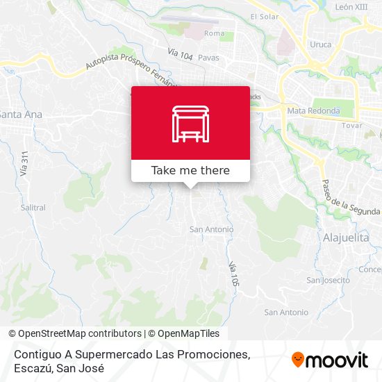 Contiguo A Supermercado Las Promociones, Escazú map