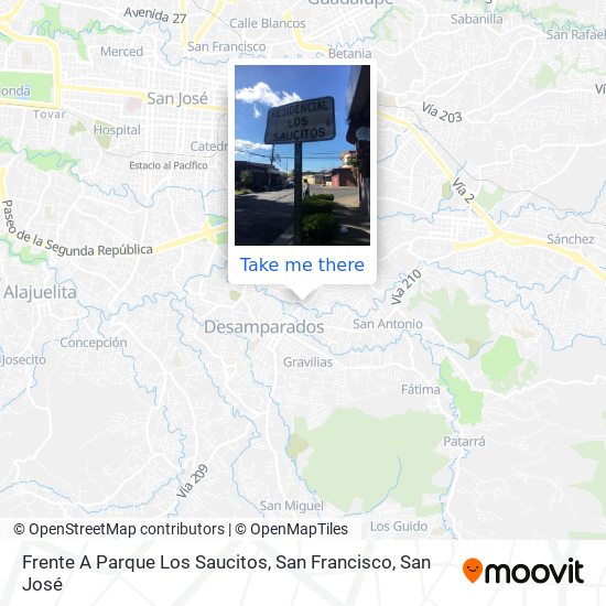Mapa de Frente A Parque Los Saucitos, San Francisco