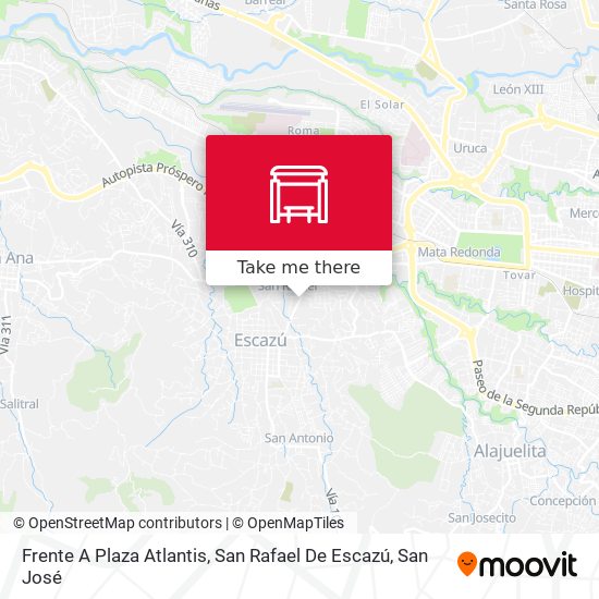 Mapa de Frente A Plaza Atlantis, San Rafael De Escazú