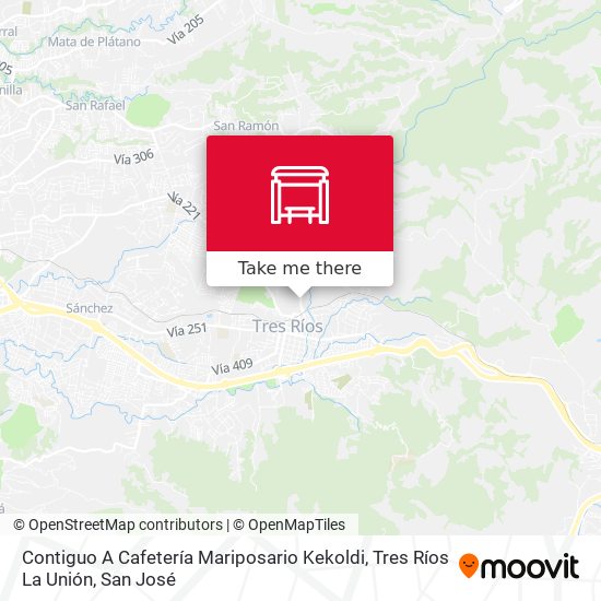 Contiguo A Cafetería Mariposario Kekoldi, Tres Ríos La Unión map