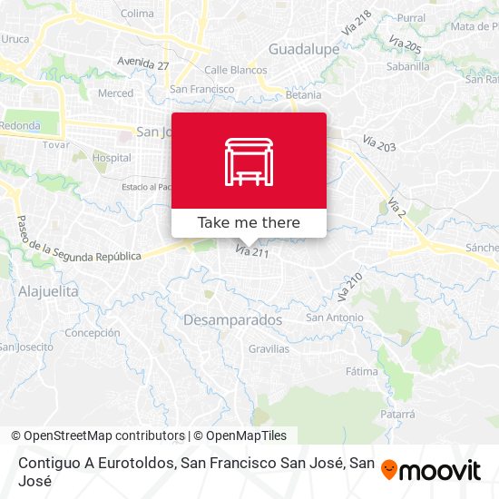 Contiguo A Eurotoldos, San Francisco San José map