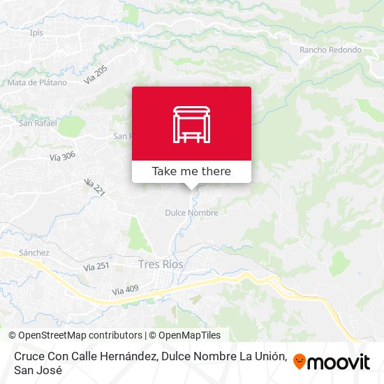 Cruce Con Calle Hernández, Dulce Nombre La Unión map