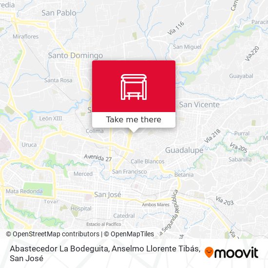 Mapa de Abastecedor La Bodeguita, Anselmo Llorente Tibás
