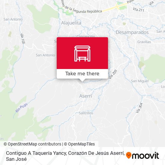 Contiguo A Taquería Yancy, Corazón De Jesús Aserrí map